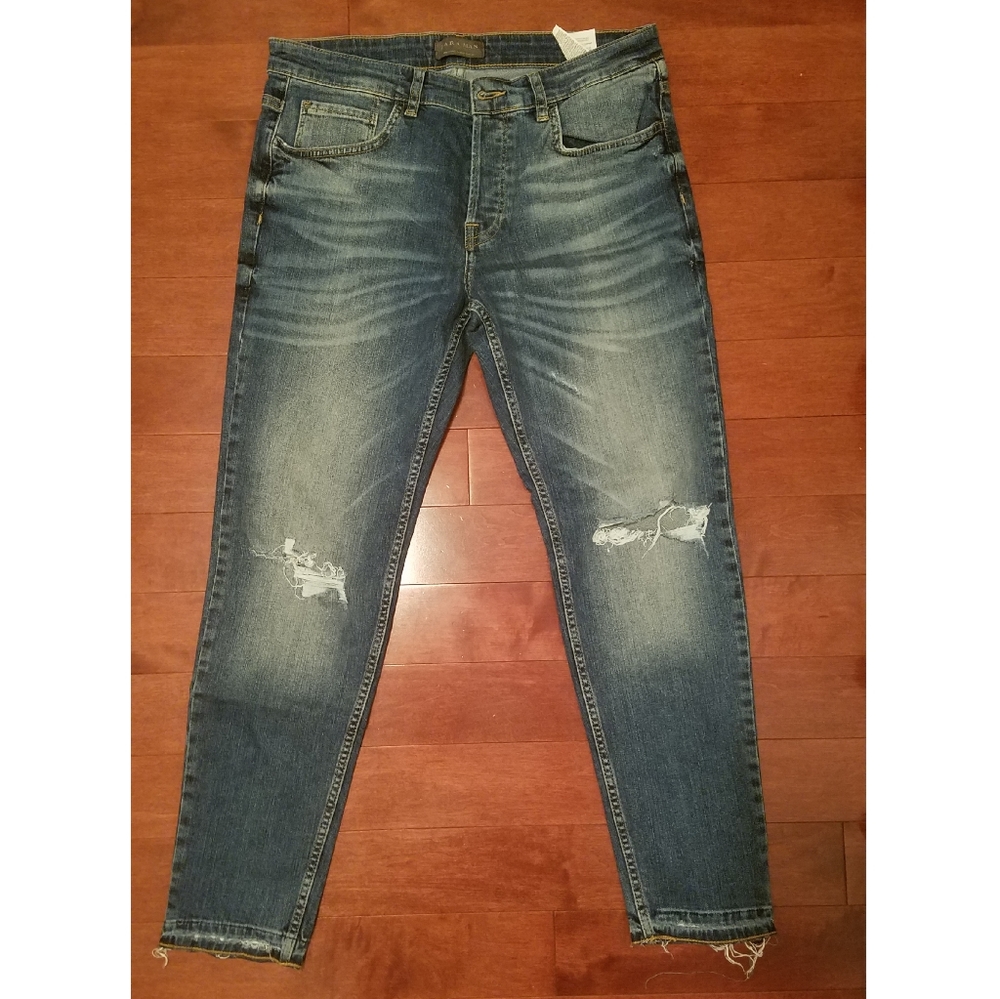 Zara Ripped Premium Jeans New Without Tag